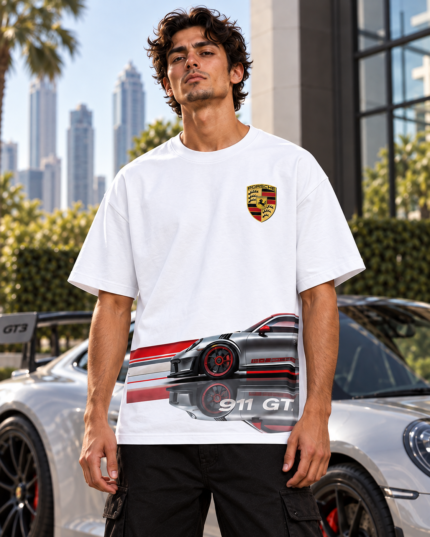 DERANCE Men's 240 GSM Pure Cotton Oversized Graphic T-Shirt